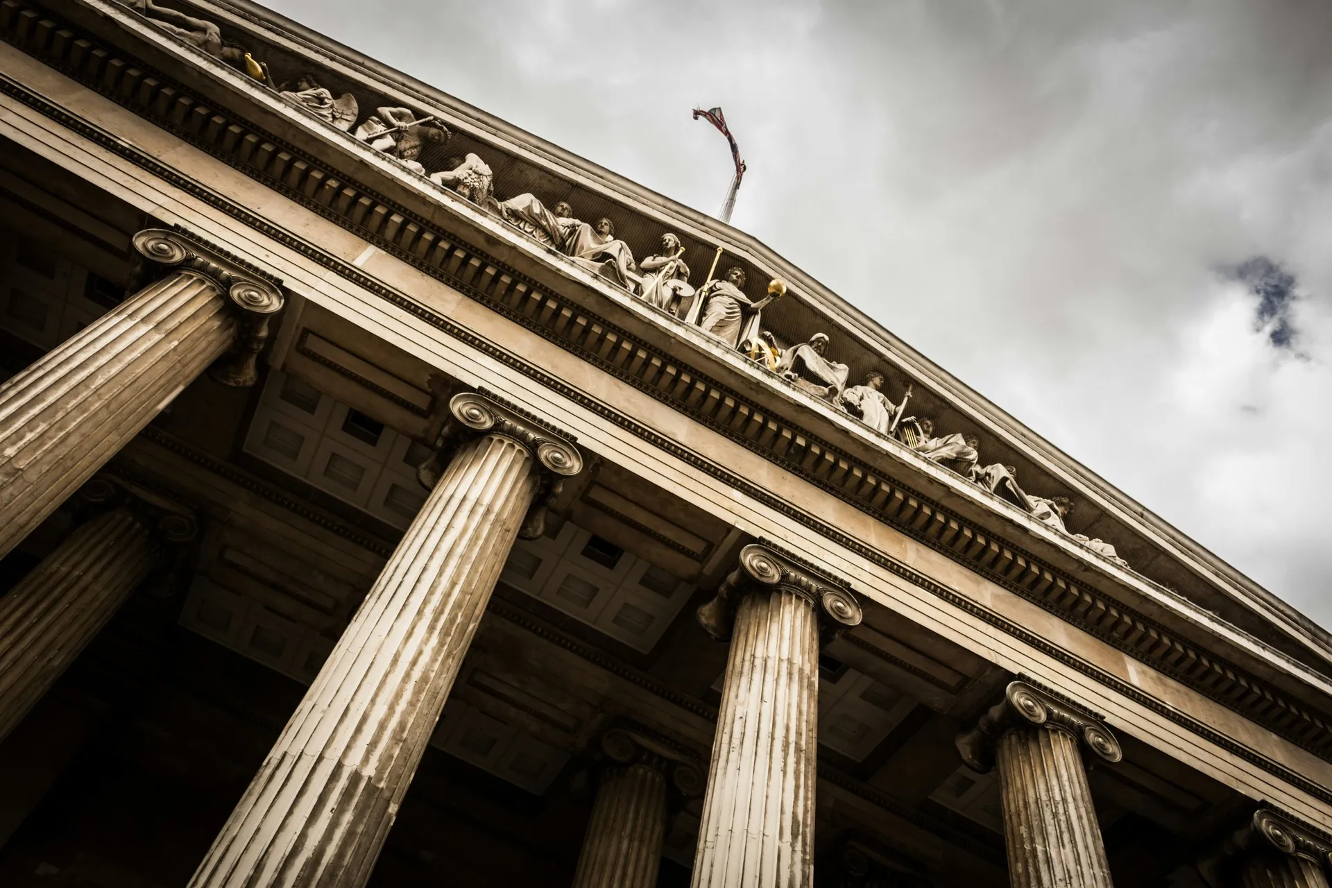 Courthouse columns representing legal services