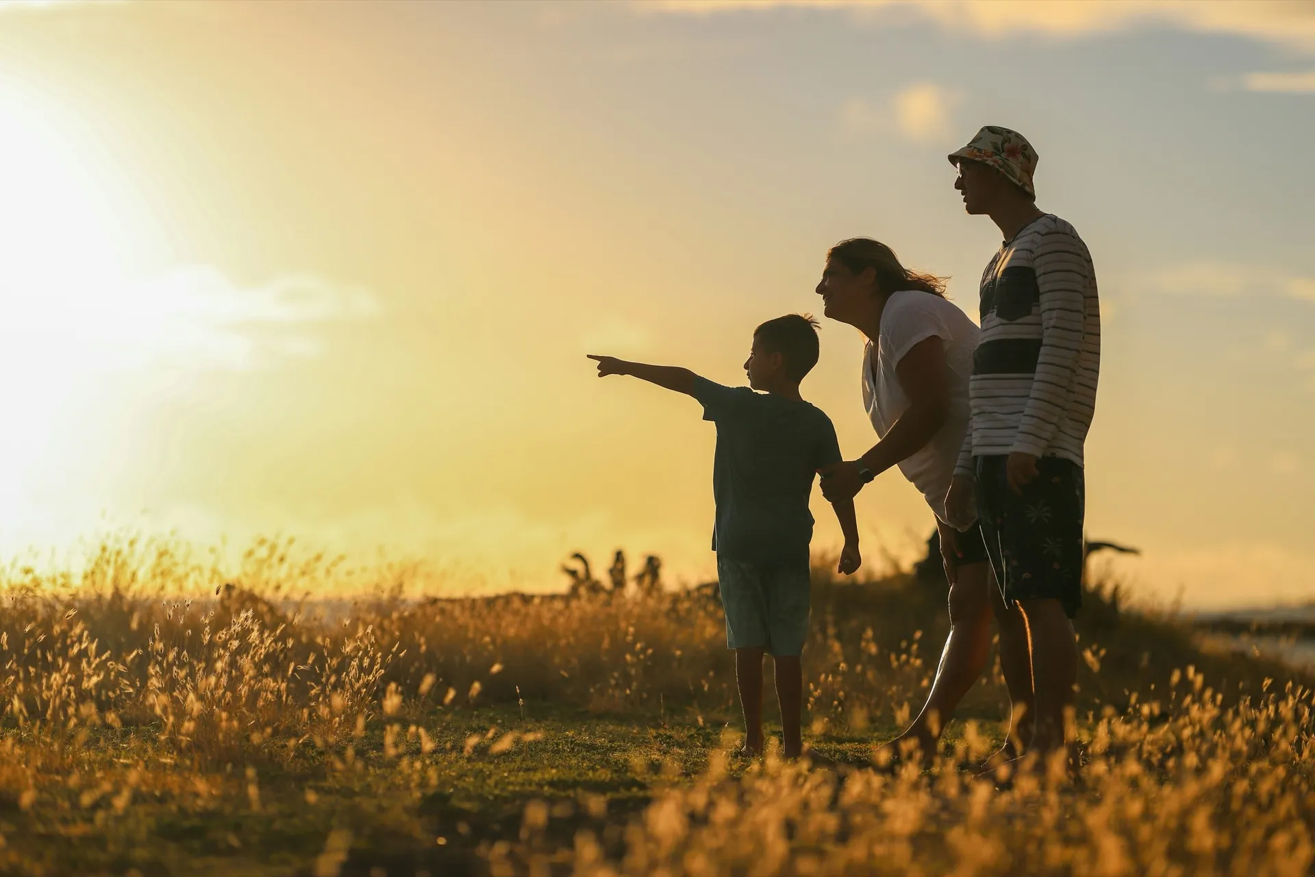 Family looking toward the future
